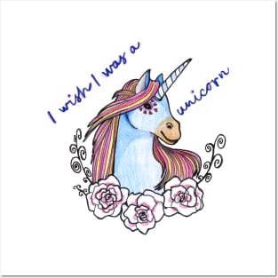 Wish I was a unicorn adorable unique horse gift Posters and Art